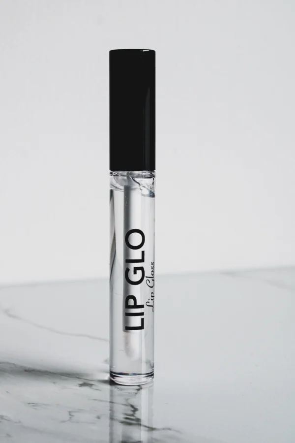 Clear moisturizing lip gloss in a sleek tube